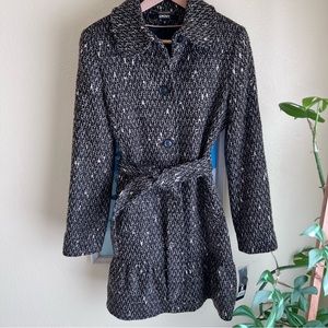 DKNY Ruffle Wool Coat